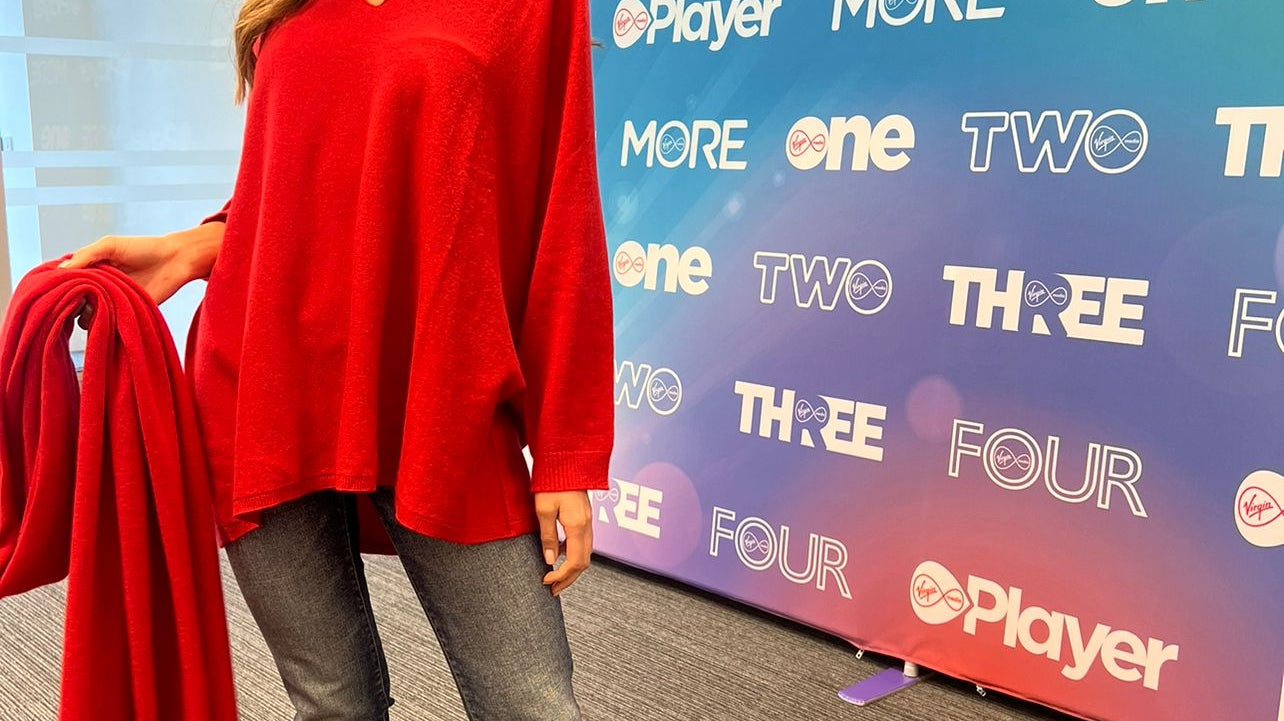 DIFFUSION NEW IN SPRING SUMMER 2023 BRIGHT LONG SLEEVE RED CASHMERE SWEATER IRISH SHOPPING SMALL BUSINESS