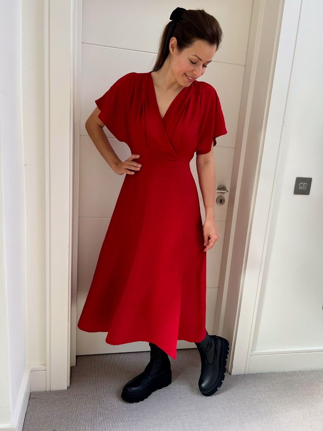 Ange Dress Ange Melissa Wrap Dress in Crimson Red