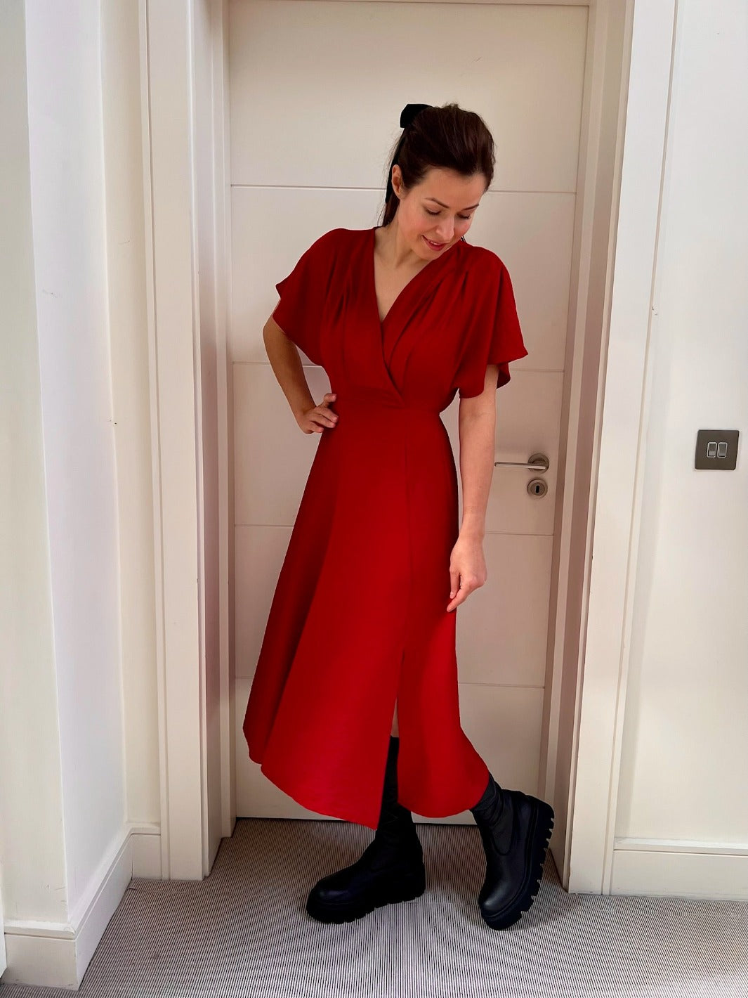 Ange Dress Ange Melissa Wrap Dress in Crimson Red