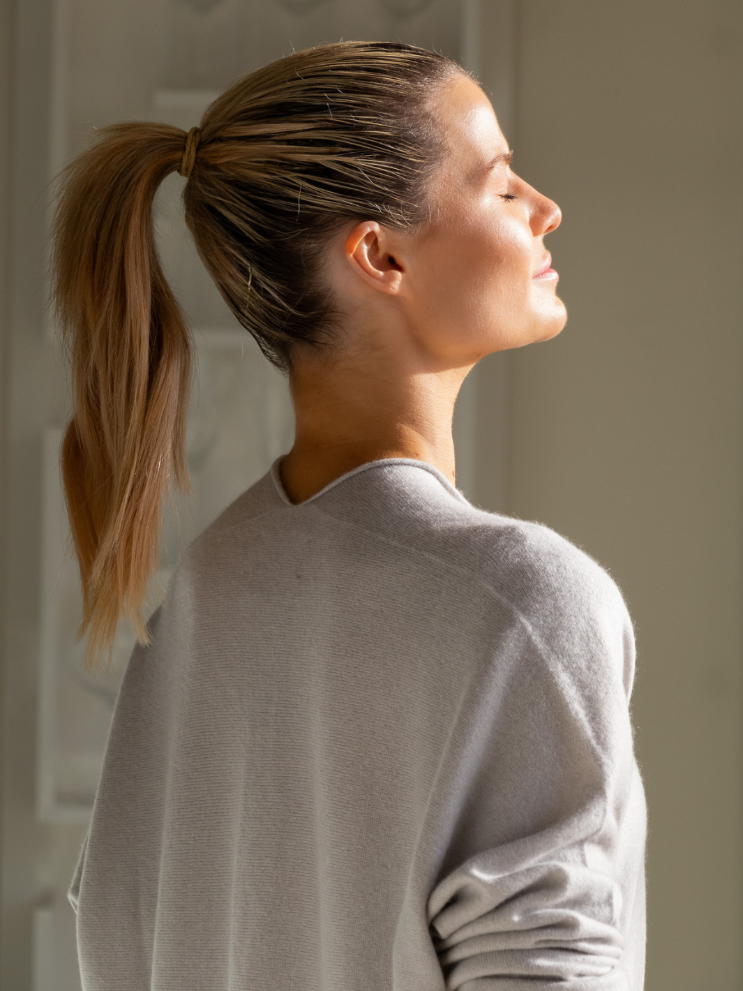 Cashmere By Kate Knitwear One Size Cashmere By Kate V Neck Oversize Sweater In Maison Grey