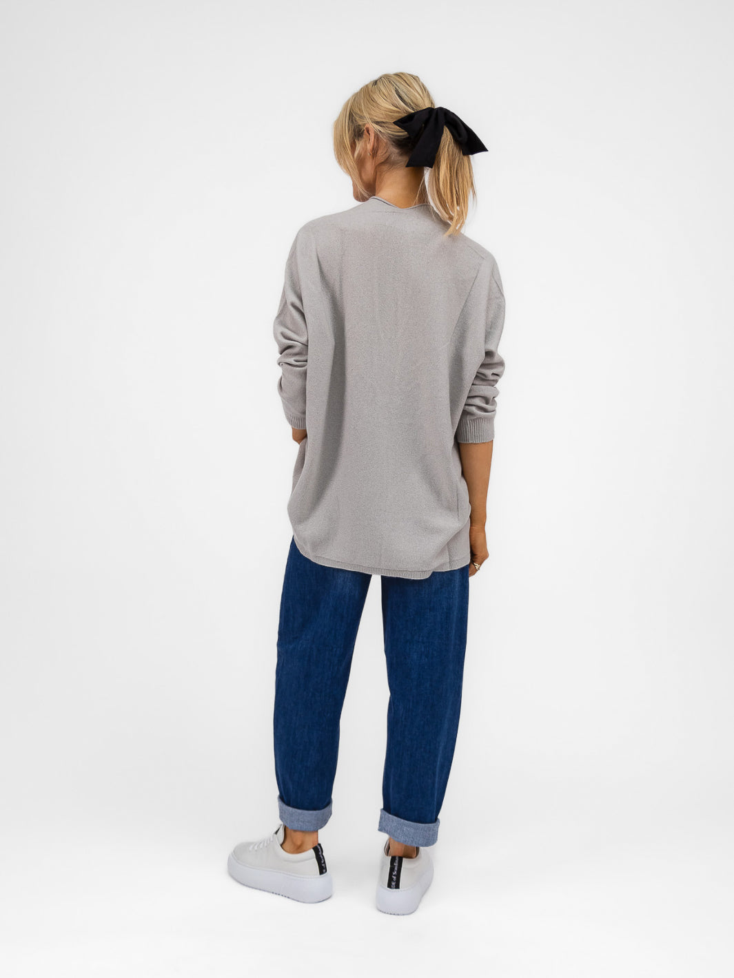 Cashmere By Kate Knitwear One Size Cashmere By Kate V Neck Oversize Sweater In Maison Grey