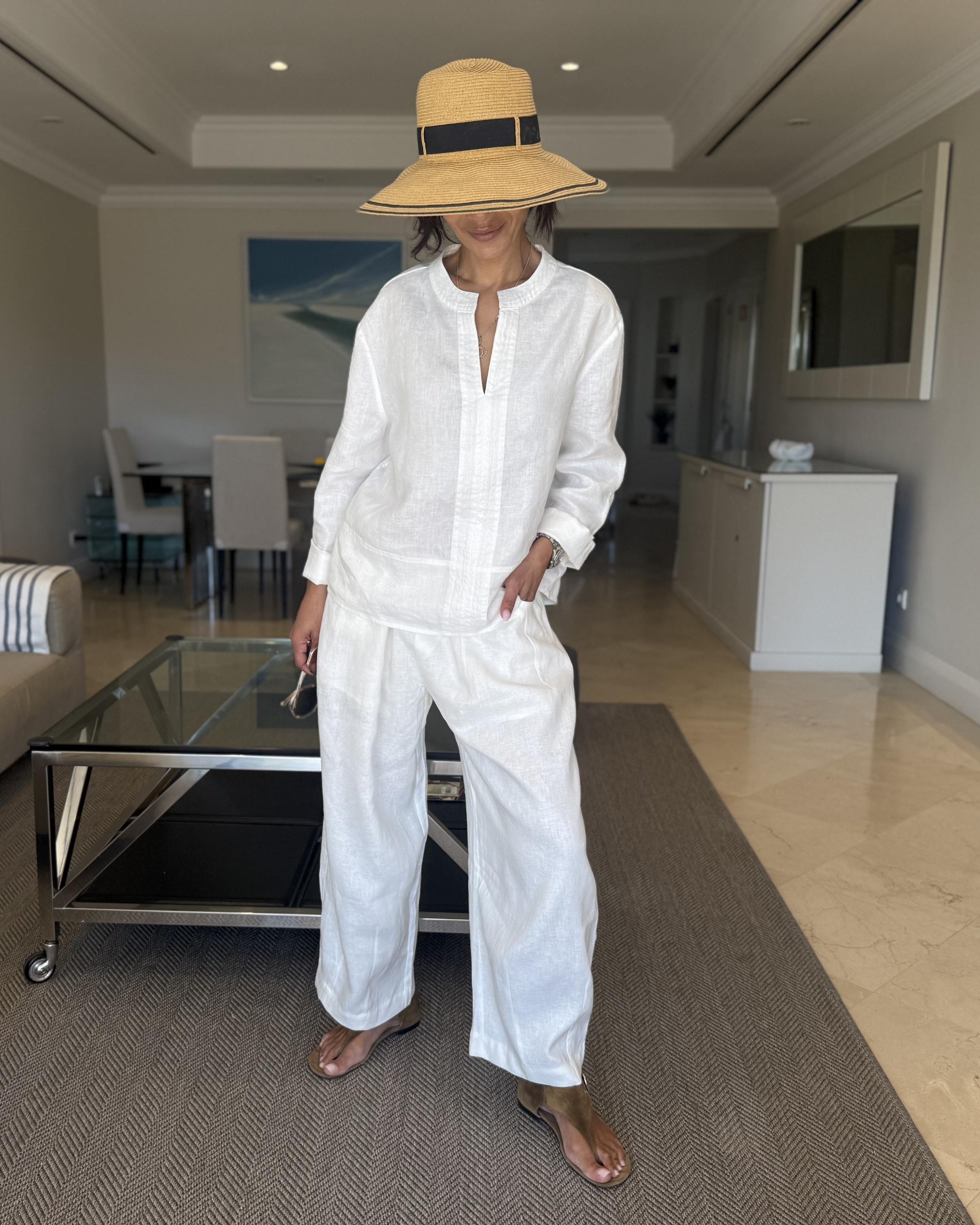 Diffusion by Kate Frankie Pure Linen Pants in White