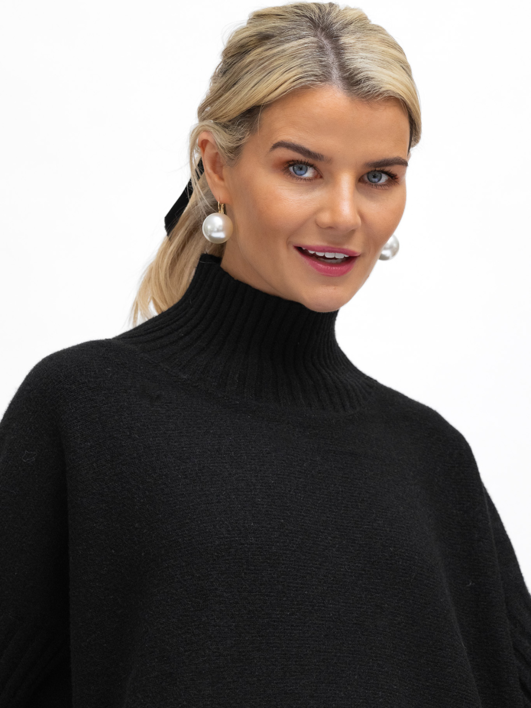 Diffusion by Kate Knitwear One Size Josep Mid Length 3/4 Sleeve Jumper In Black