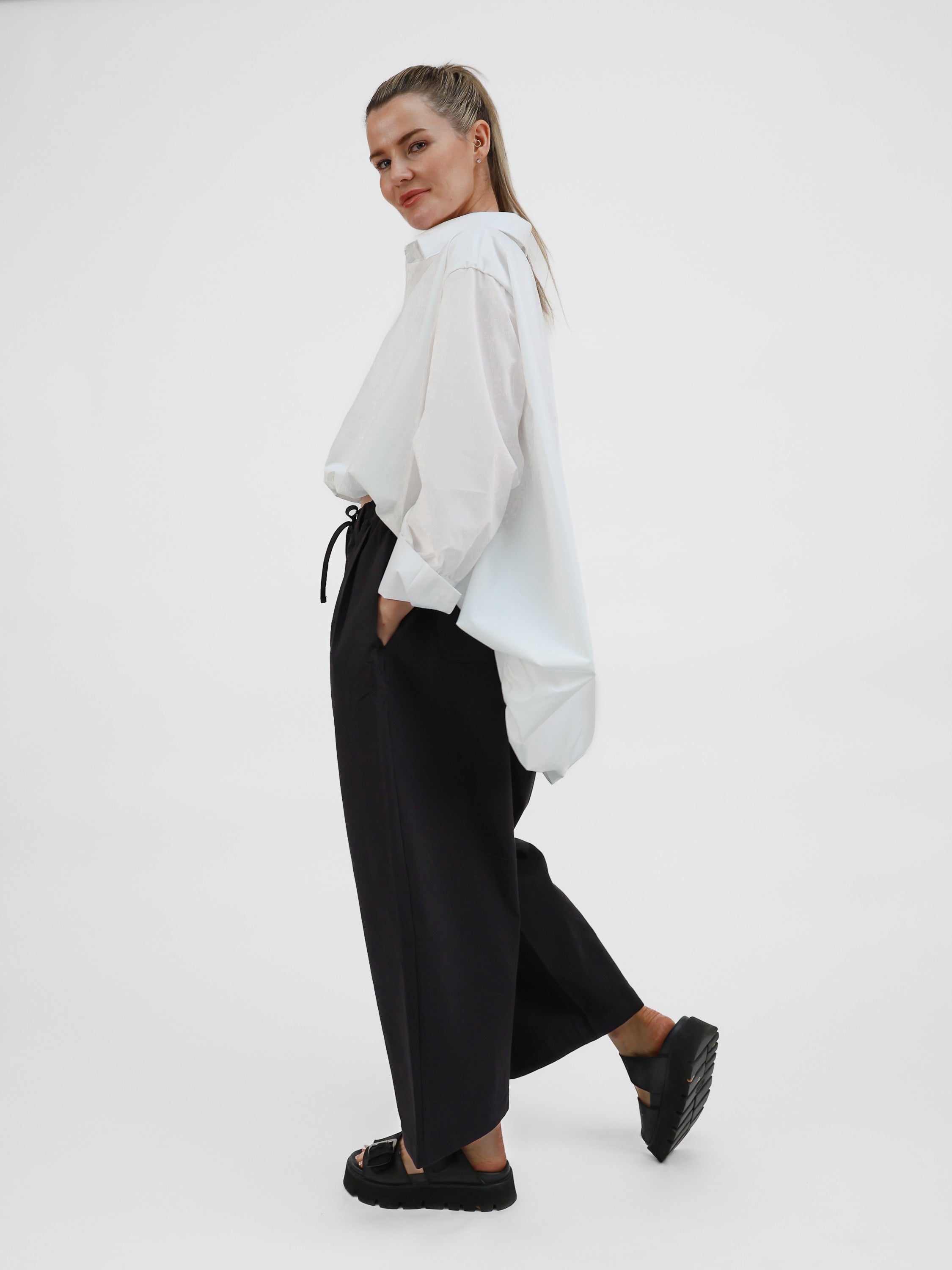 Diffusion by Kate Pants One Size Tokyo Cotton Pants in Black