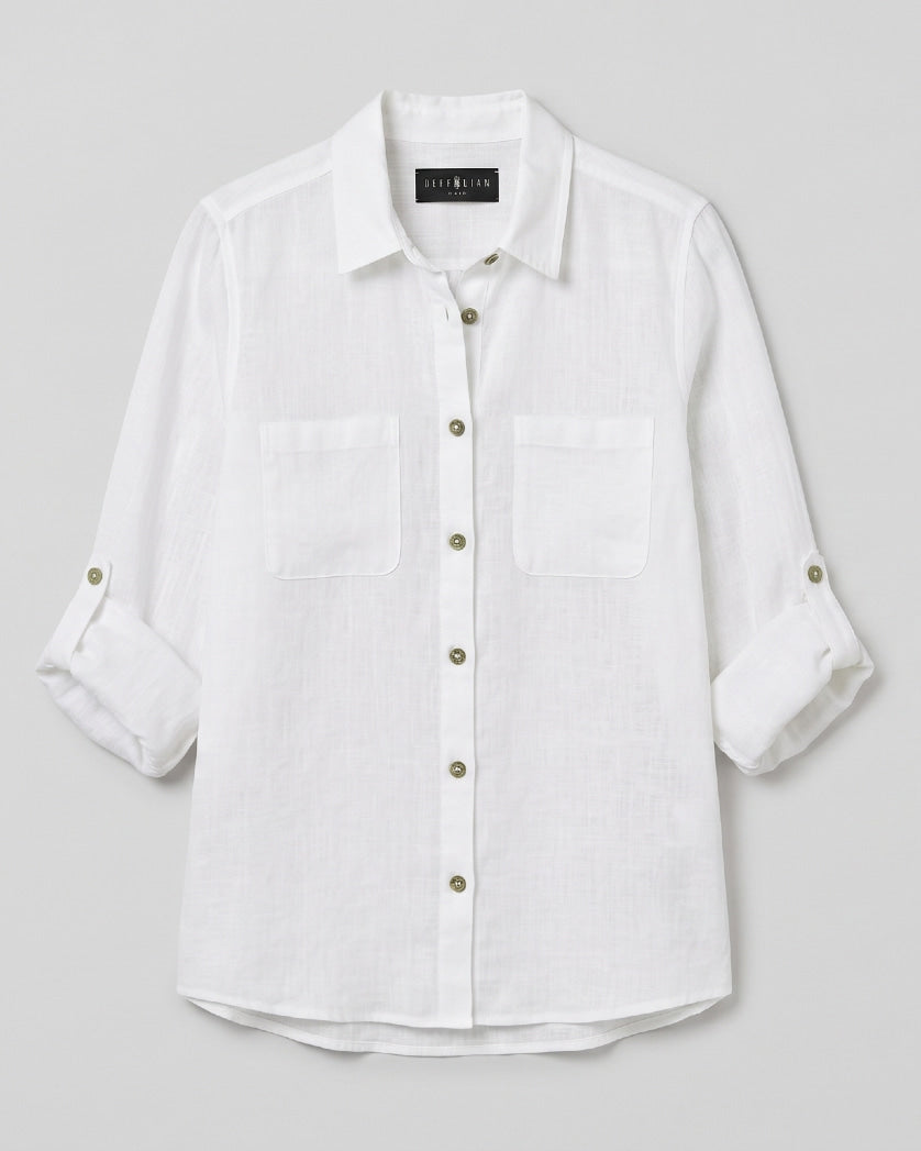Diffusion by Kate Shirt One Size Becca Pure Linen Shirt In White