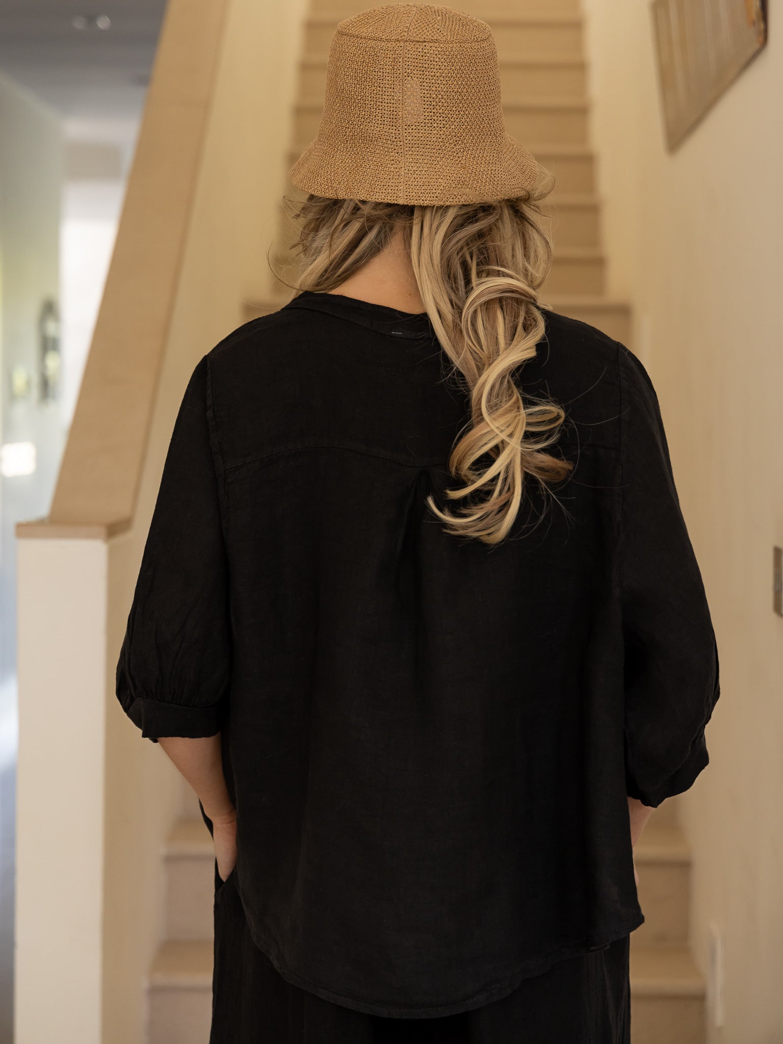 Diffusion by Kate Shirt One Size Chloe Linen Shirt In Black