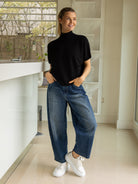 Diffusion by Kate Sweater One Size Grace Crew Neck Sweater in Black