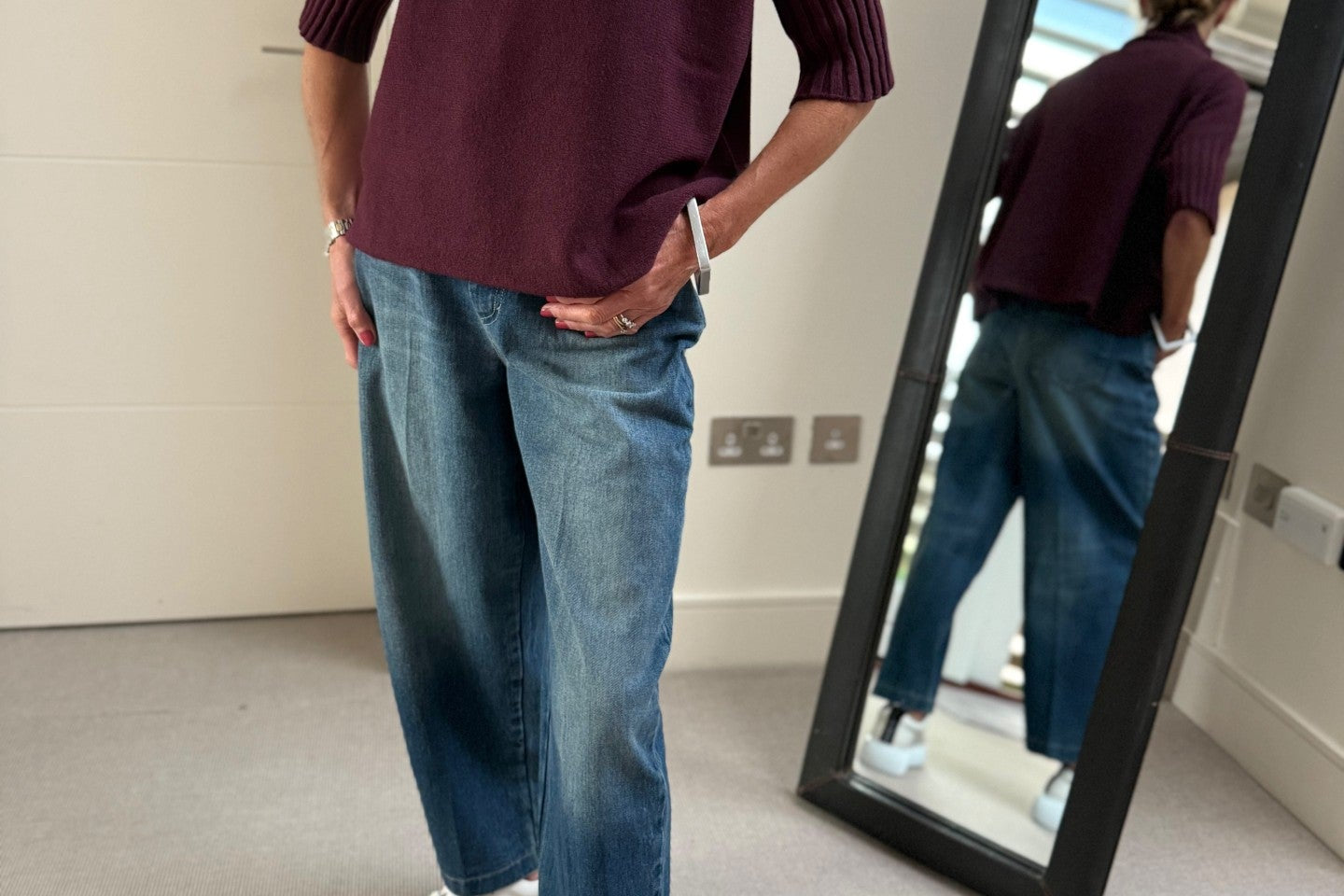 Diffusion by Kate Sweater One Size Josep Classic Sweater In Burgundy