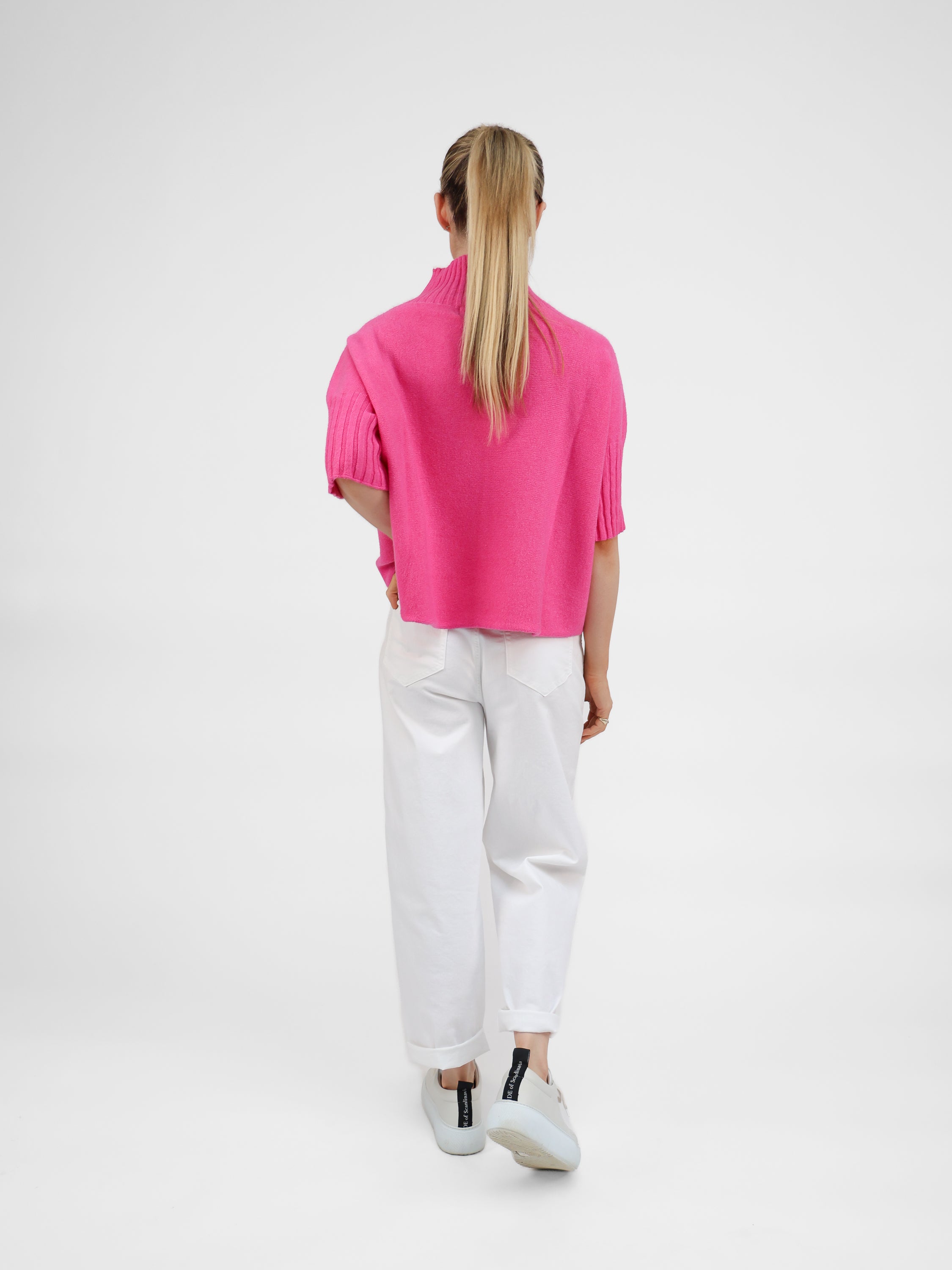 Diffusion by Kate Sweater One Size Josep Classic Sweater In Fuchsia Pink