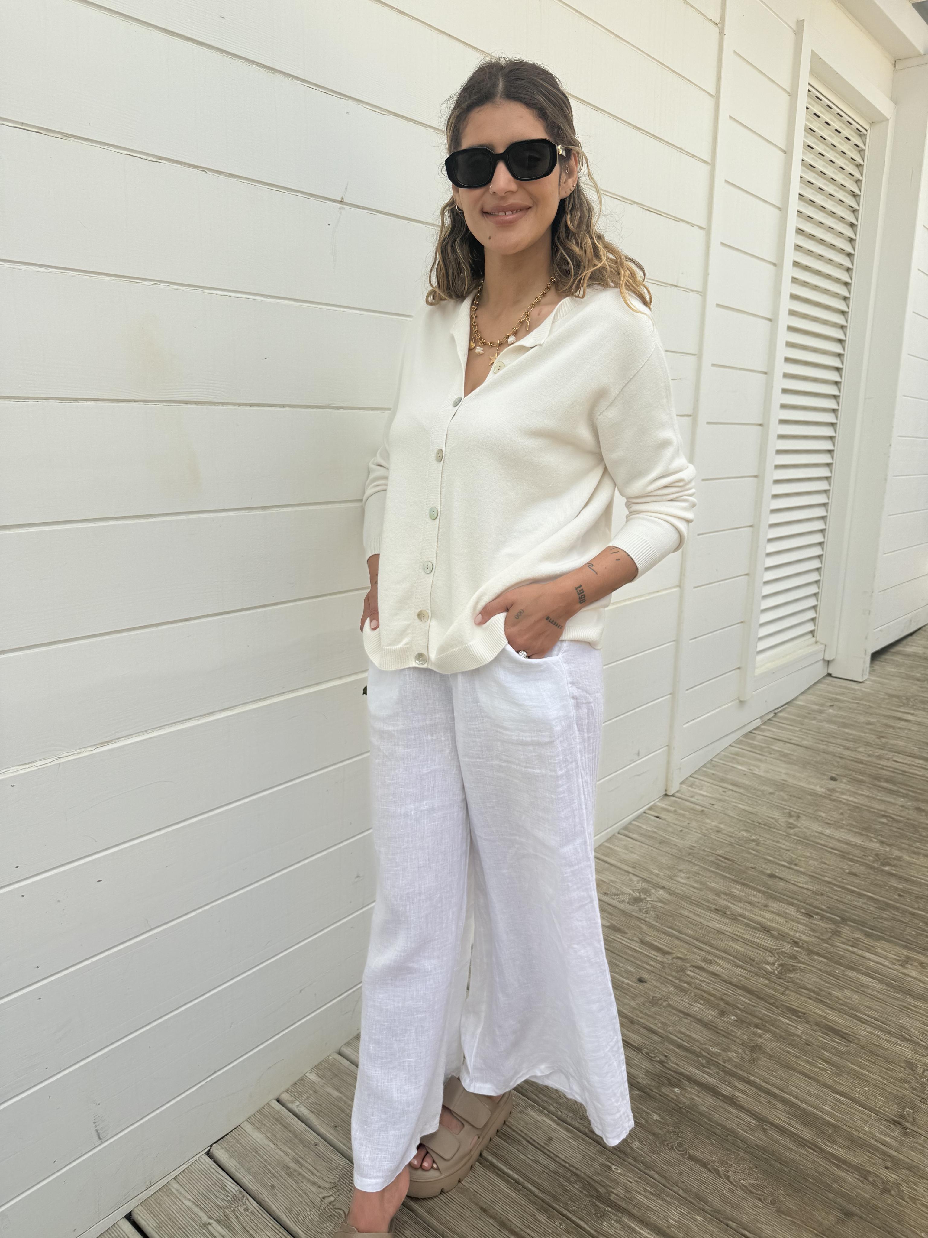 Diffusion by Kate Sweater One Size Pippa Cardigan in Soft Cream