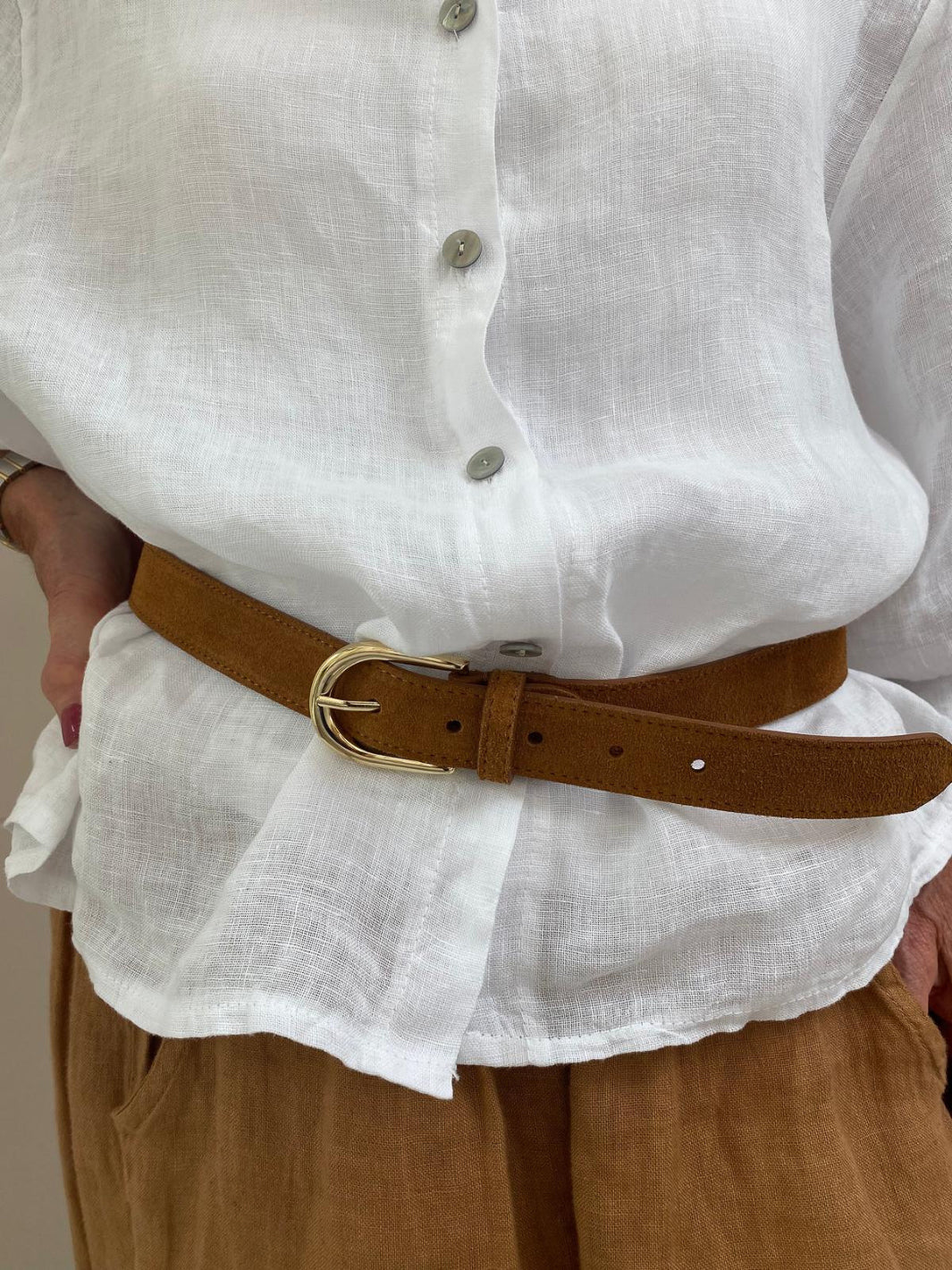 Diffusion.ie Belt Tan Leather Belt in Narrow Width