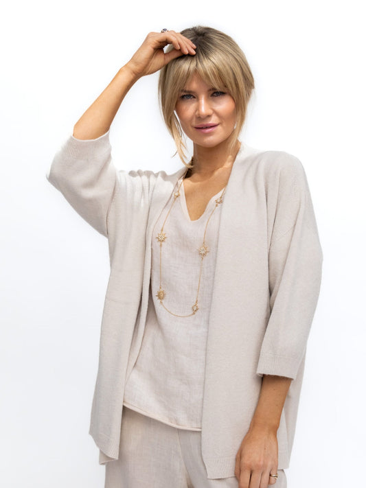 DIFFUSION.ie Jenny Edge to Edge Cardi in Sand