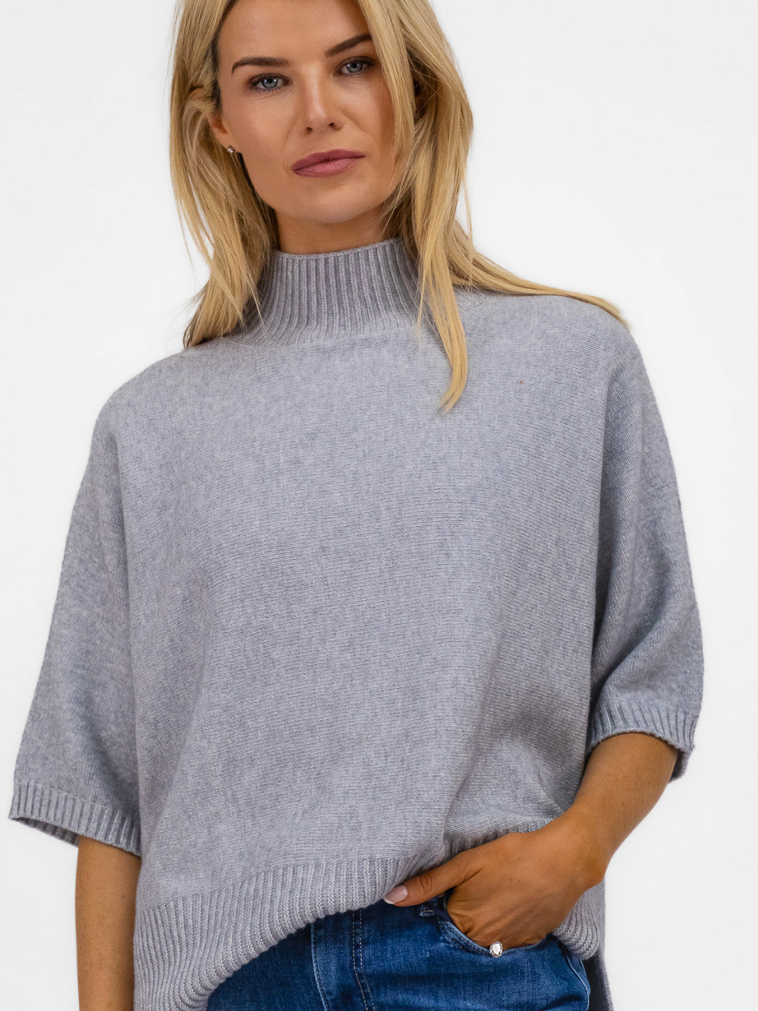 Diffusion.ie Knitwear One Size Josep Long Length Jumper In Soft Grey
