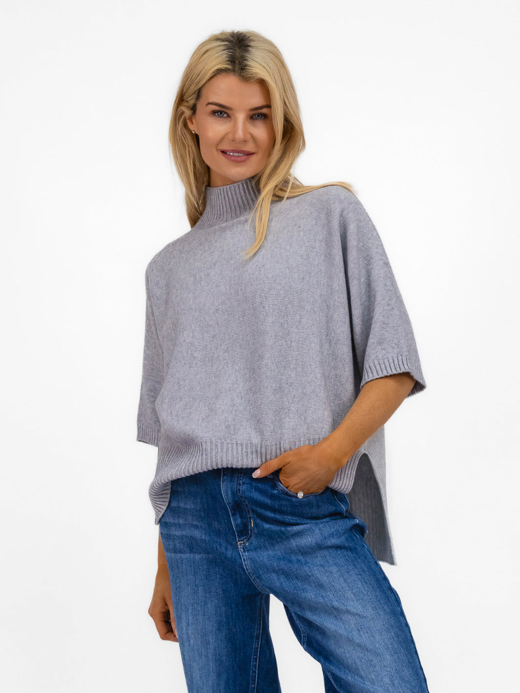 Diffusion.ie Knitwear One Size Josep Long Length Jumper In Soft Grey