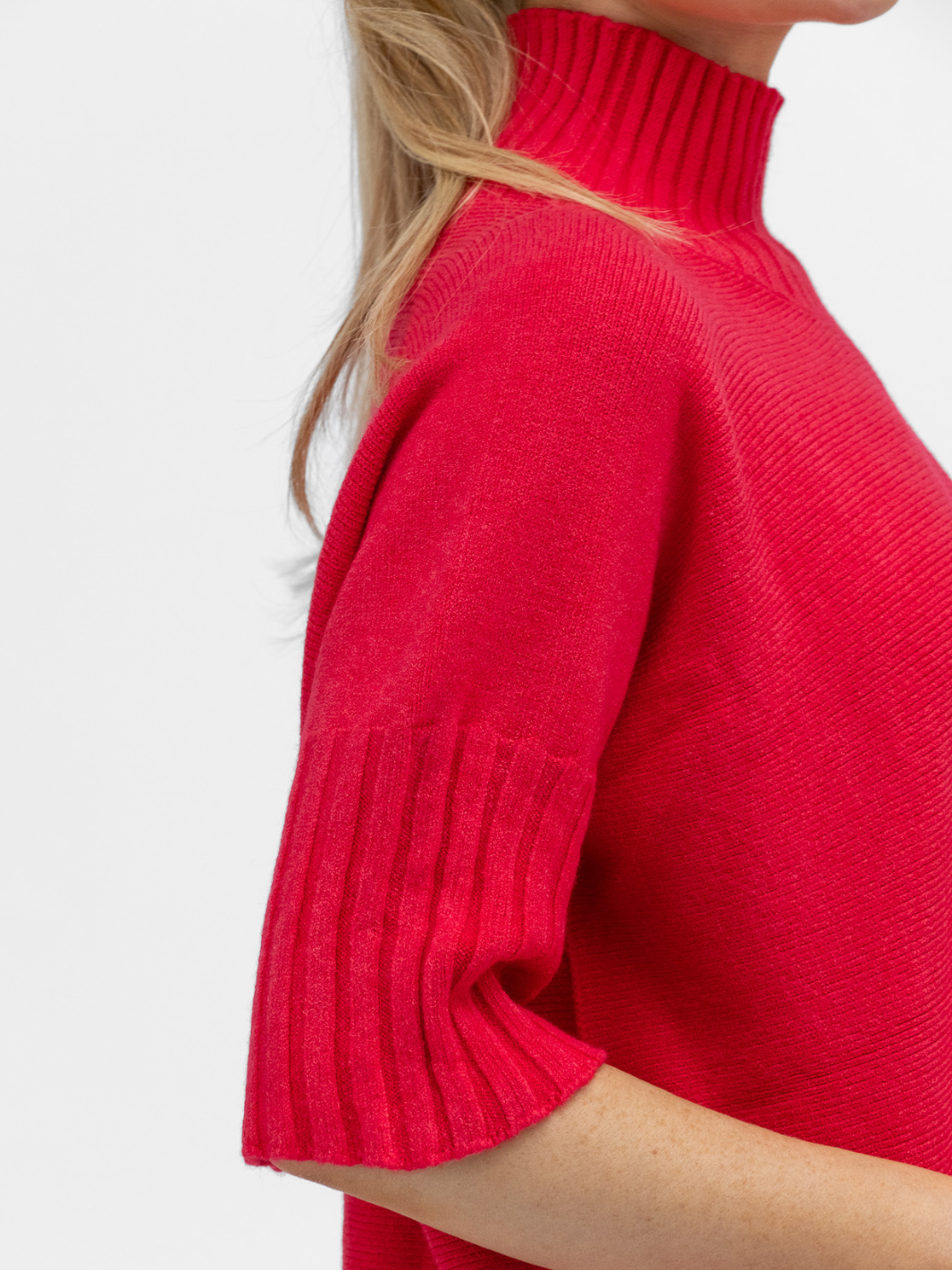 Diffusion.ie Knitwear One Size Josep Mid Length Jumper In Raspberry Red