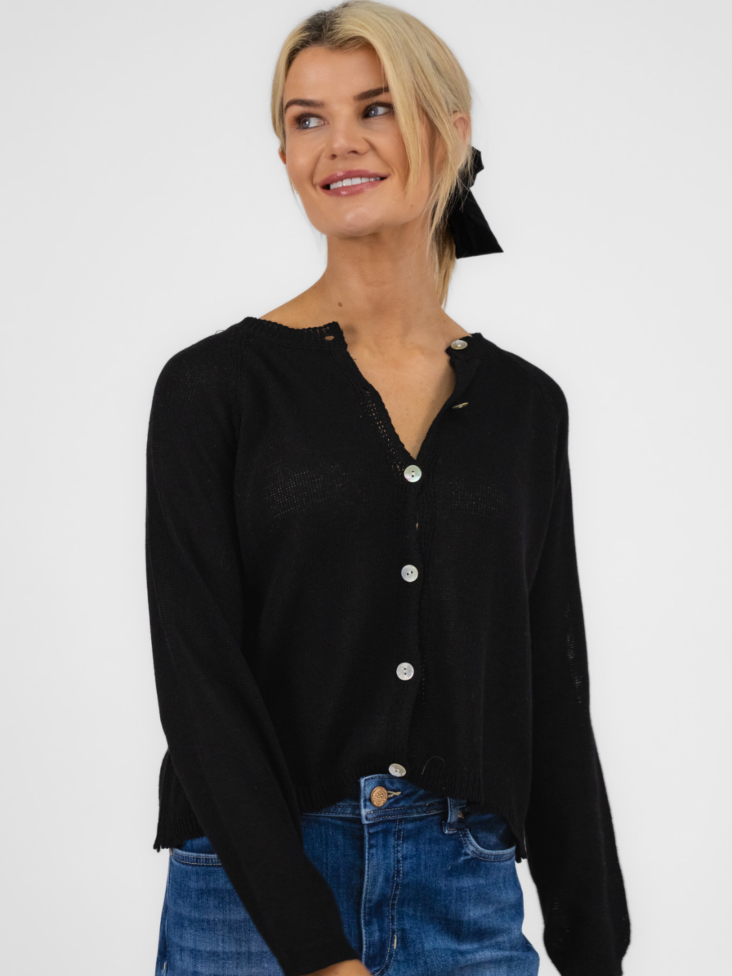 Diffusion.ie Knitwear One Size Sara Cardigan in Black