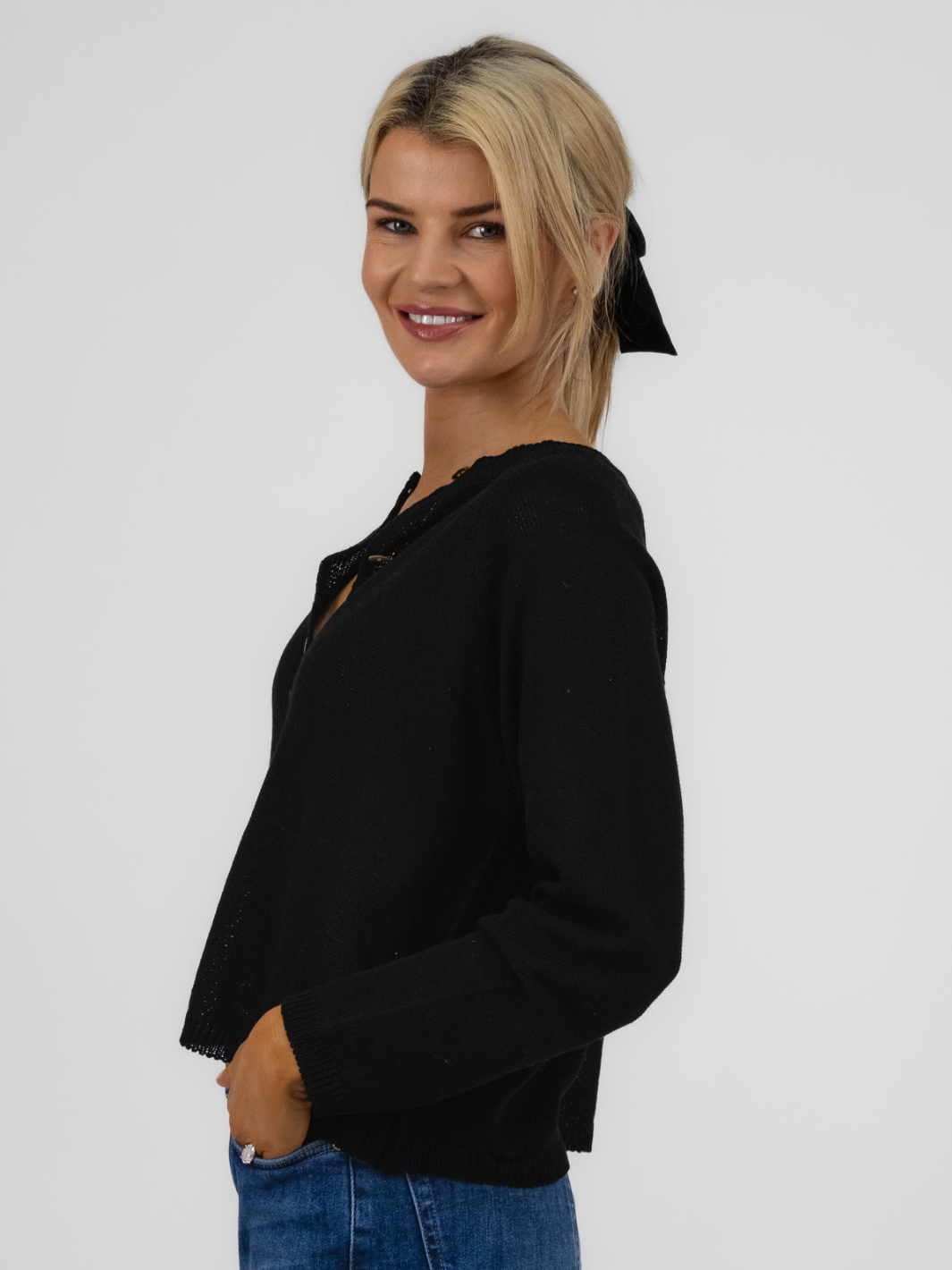 Diffusion.ie Knitwear One Size Sara Cardigan in Black