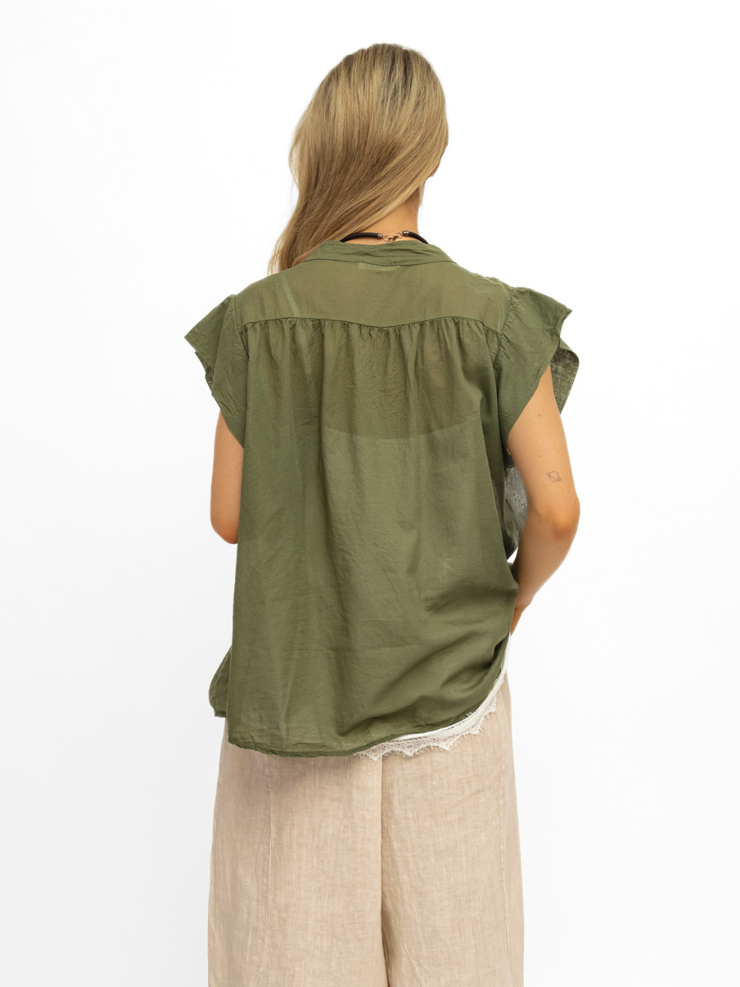 Diffusion.ie Shirt One Size Mia Cotton Shirt in Khaki