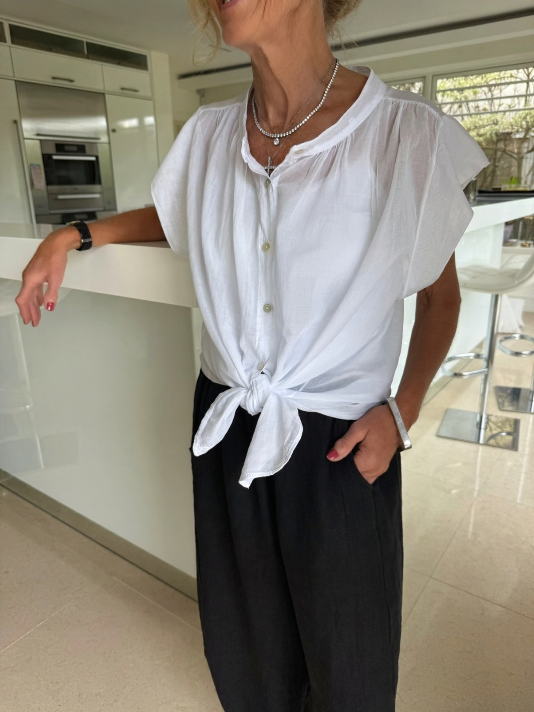 Diffusion.ie Shirts One Size Mia Cotton Shirt in White