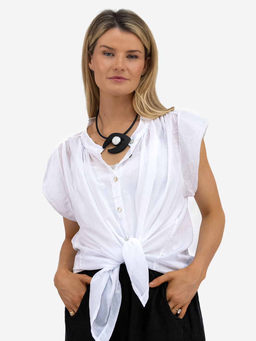 Diffusion.ie Shirts One Size Mia Cotton Shirt in White