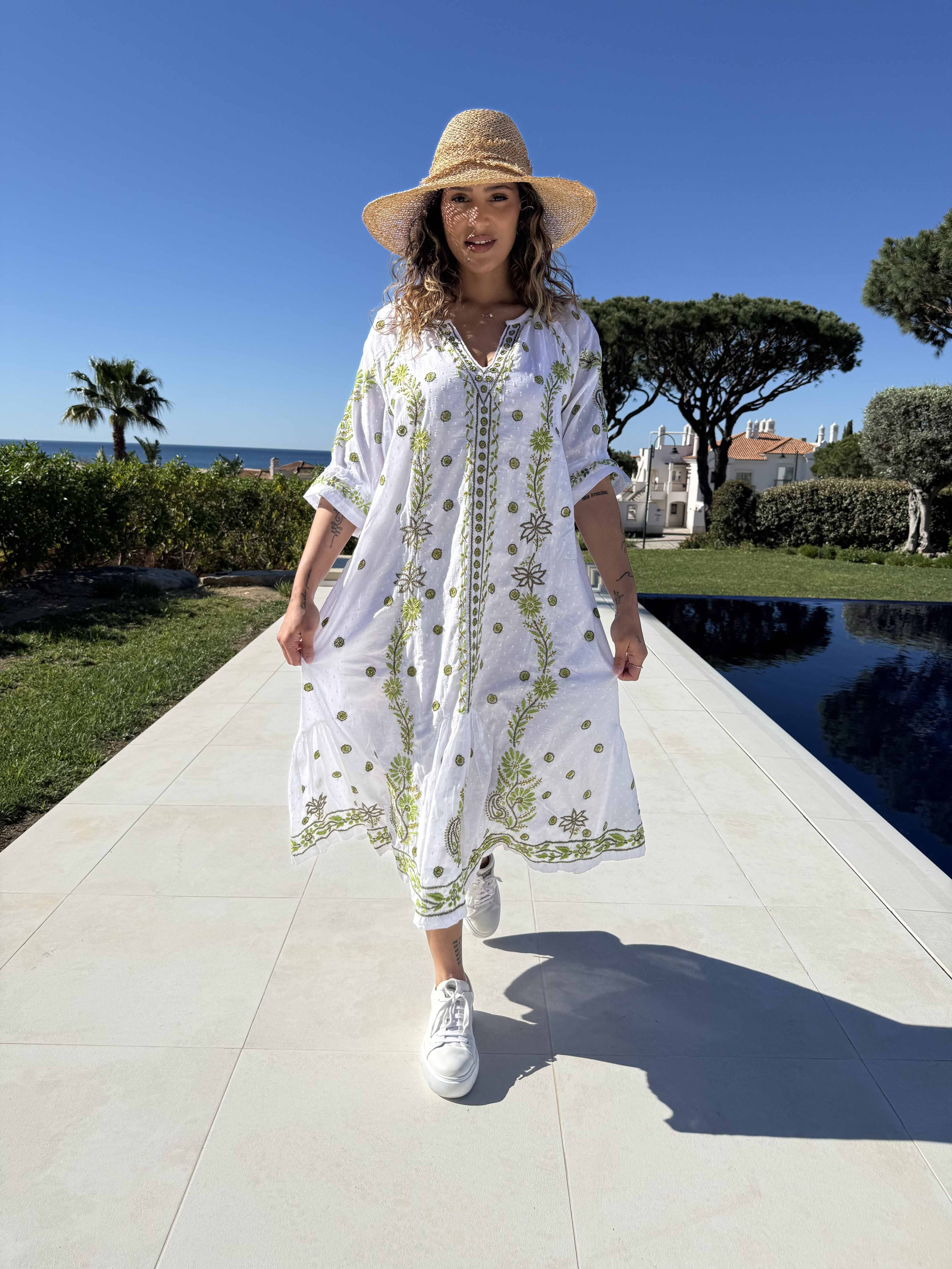 Dream Dress Grace Dress In White Green