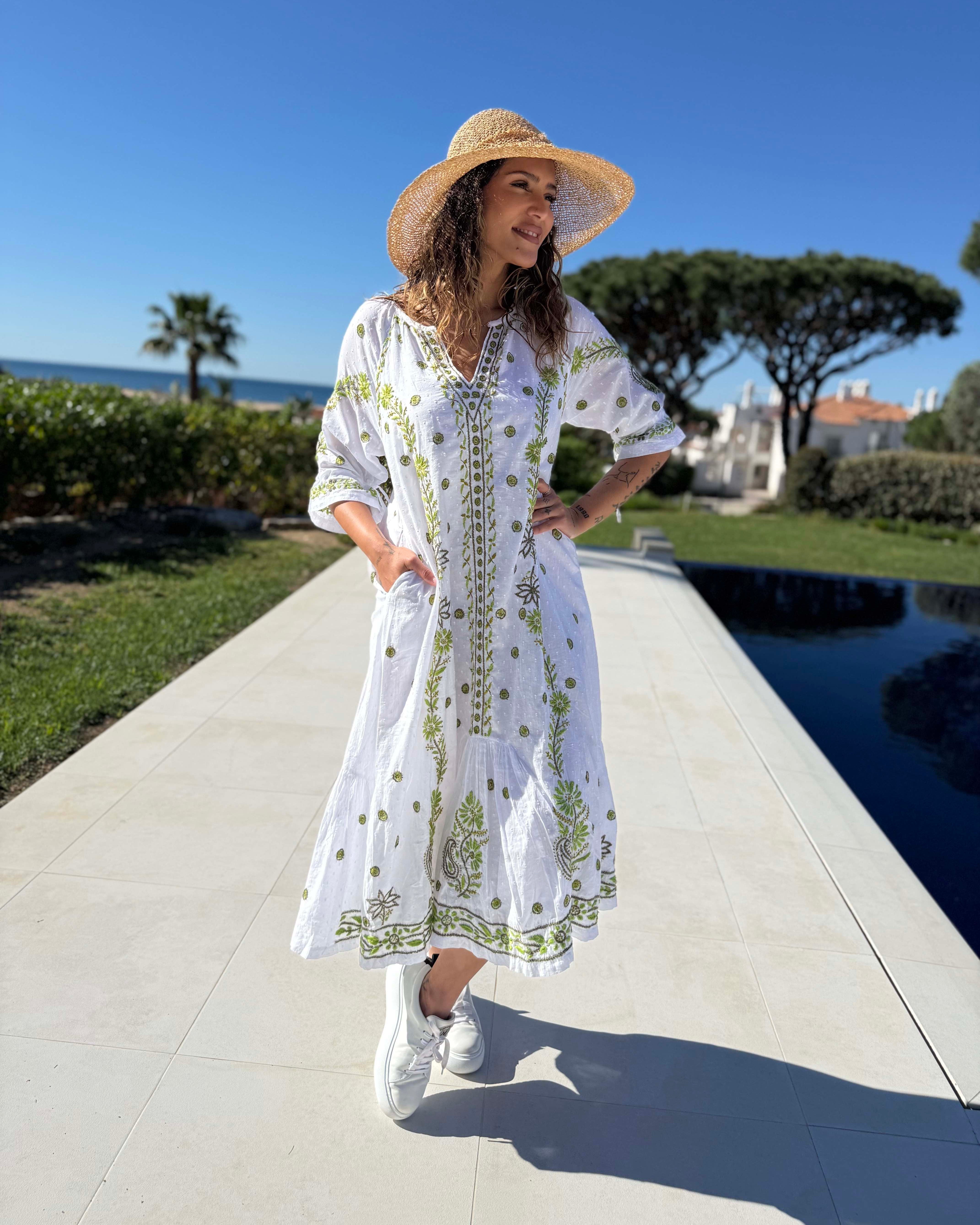 Dream Dress Grace Dress In White Green