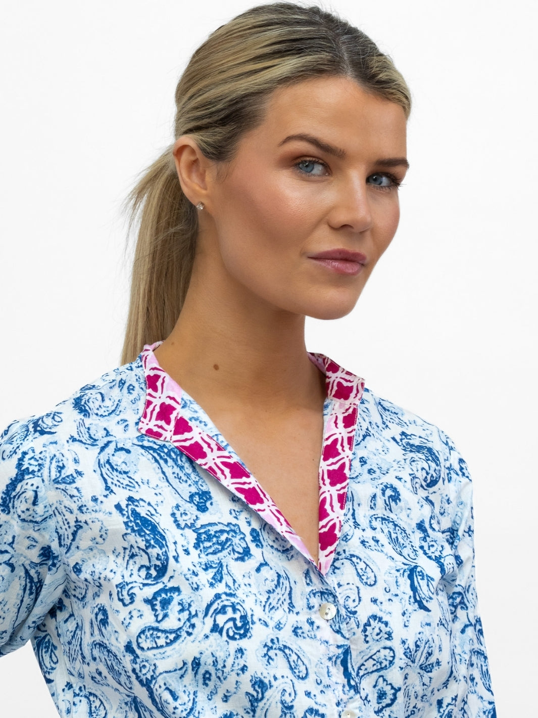 Dream Dresses Dress Doris Cover Up Dress In Cleo Blue Print