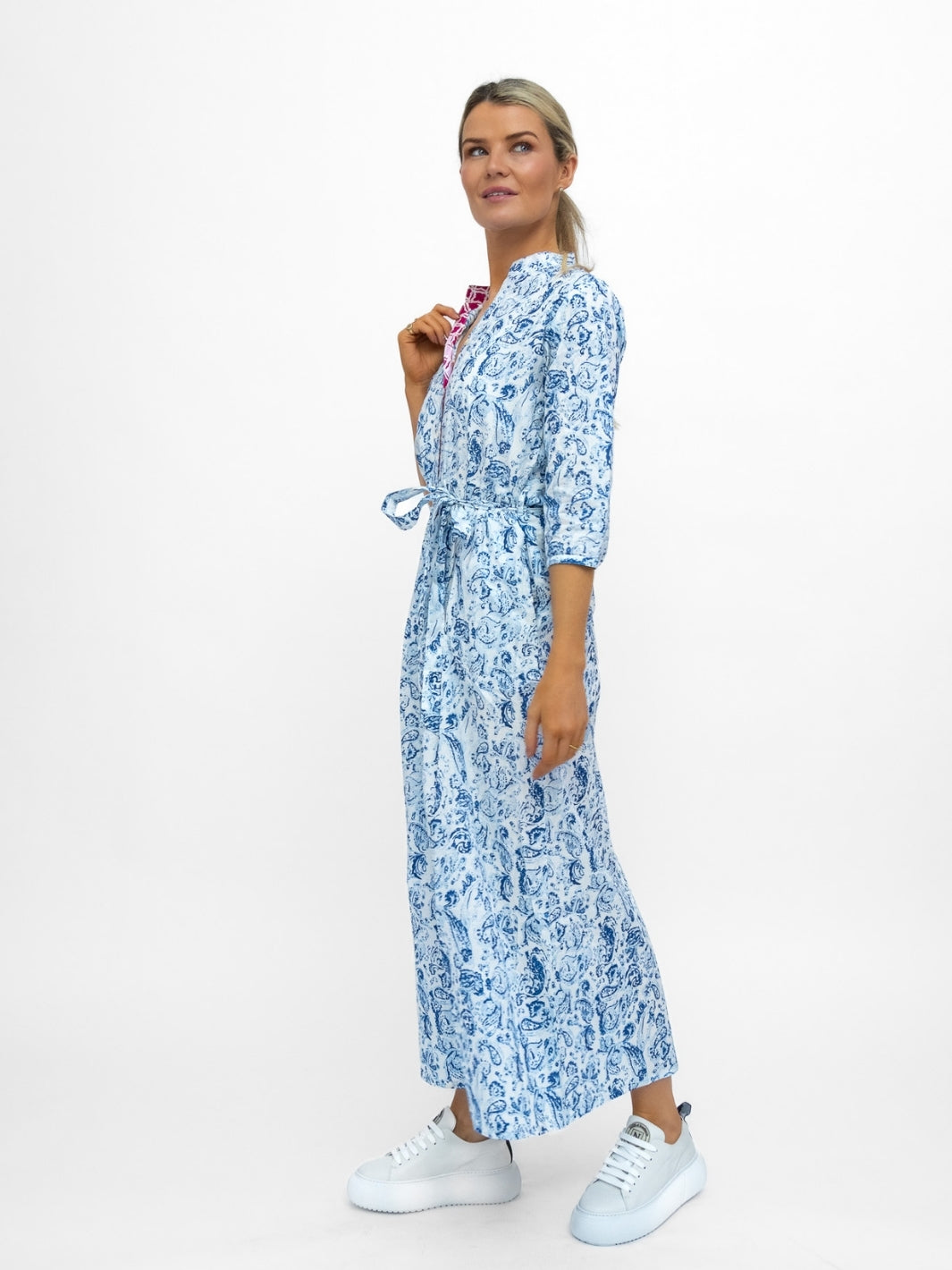 Dream Dresses Dress Doris Cover Up Dress In Cleo Blue Print