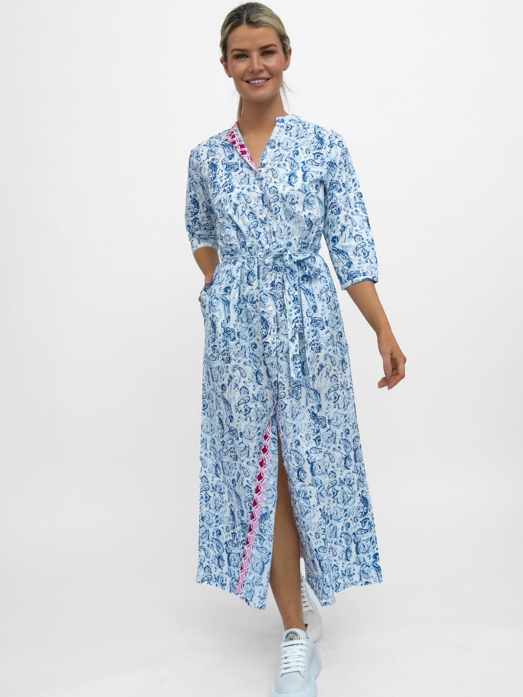 Dream Dresses Dress Doris Cover Up Dress In Cleo Blue Print
