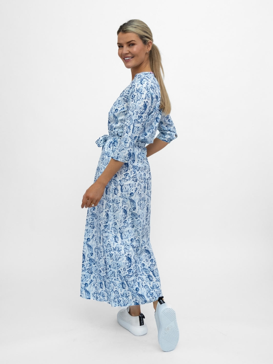 Dream Dresses Dress Doris Cover Up Dress In Cleo Blue Print