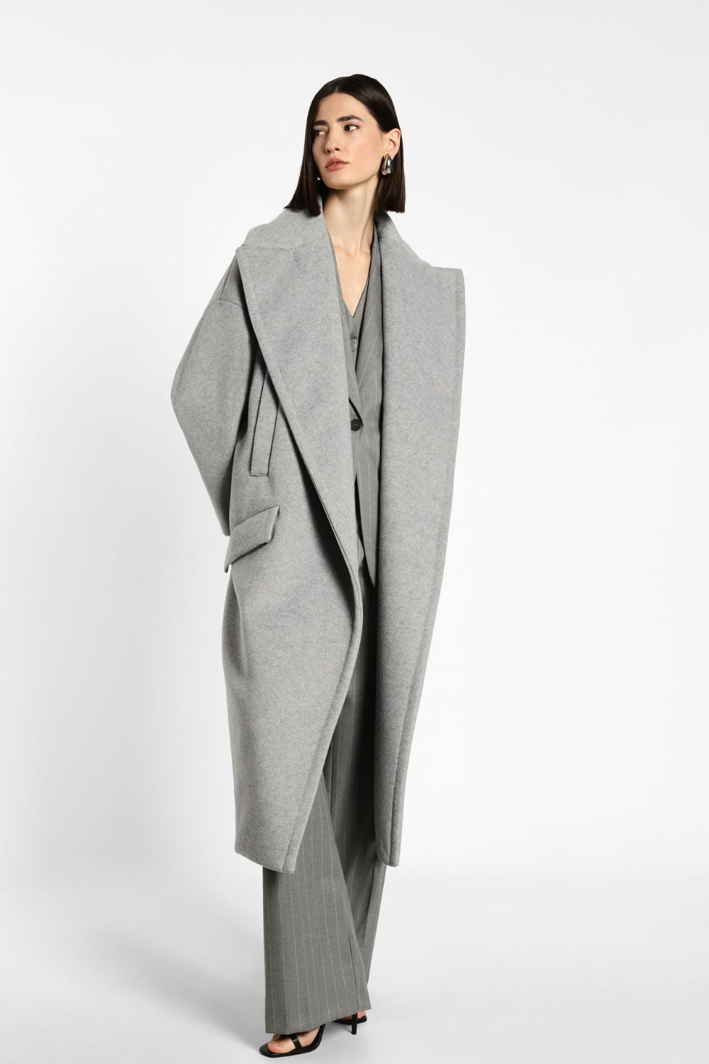 Imperial Italy Coat One Size Imperial Italy Oversize Coat in Grey