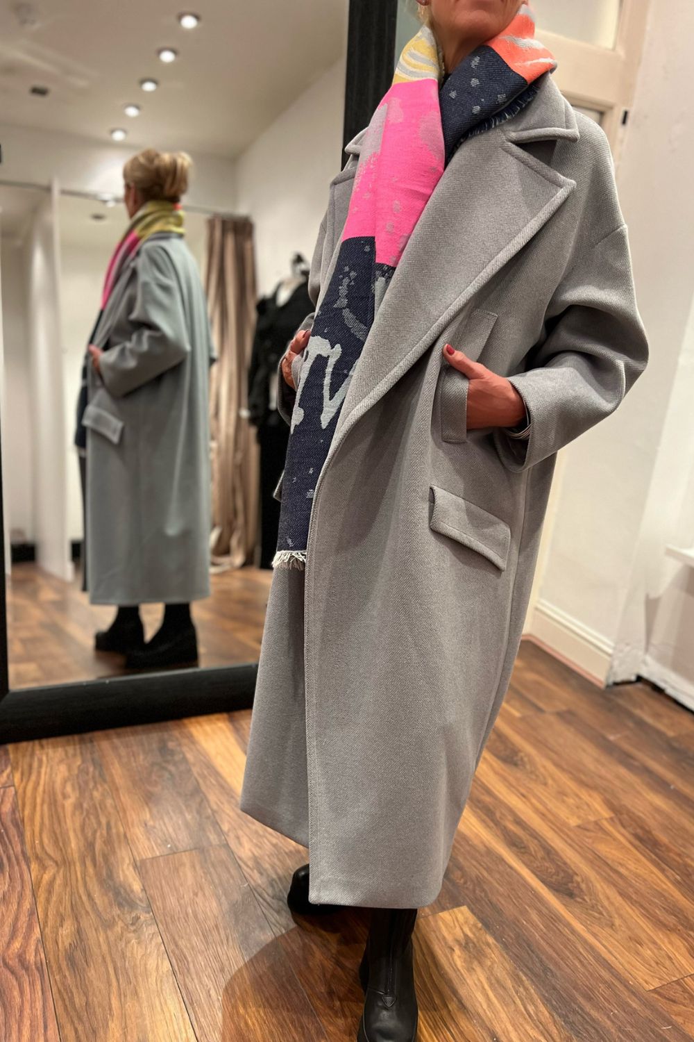 Imperial Italy Coat One Size Imperial Italy Oversize Coat in Grey