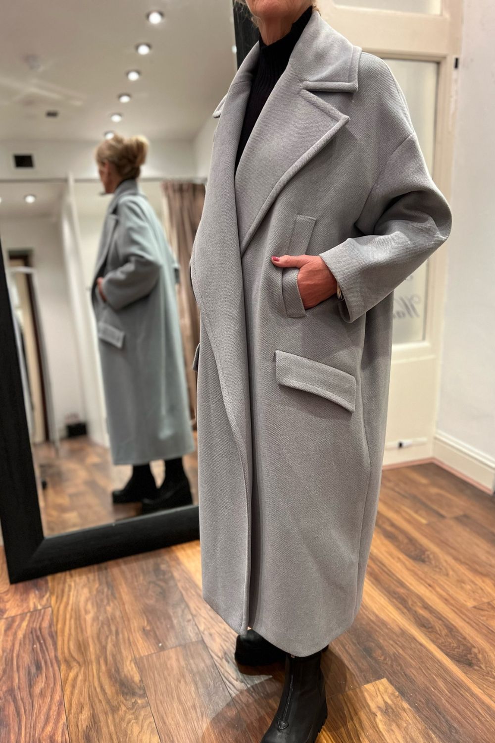 Imperial Italy Coat One Size Imperial Italy Oversize Coat in Grey