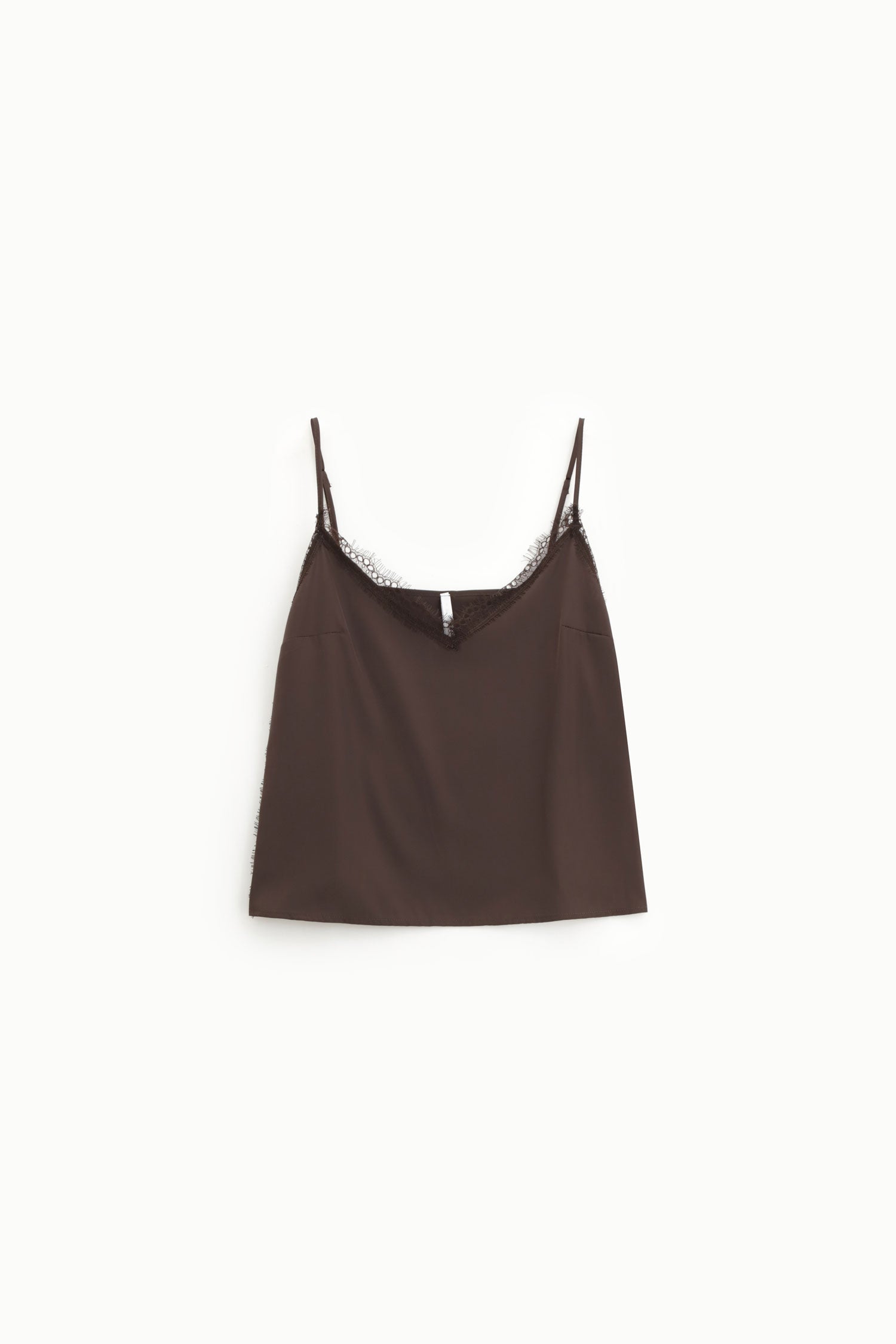 Italian Collection Camisole Chocolate Lace Trim Camisole