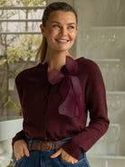 Italian Collection Cardigan One Size Beau Cardigan in Bordeaux