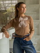 Italian Collection Cardigan One Size Beau Cardigan in Camel