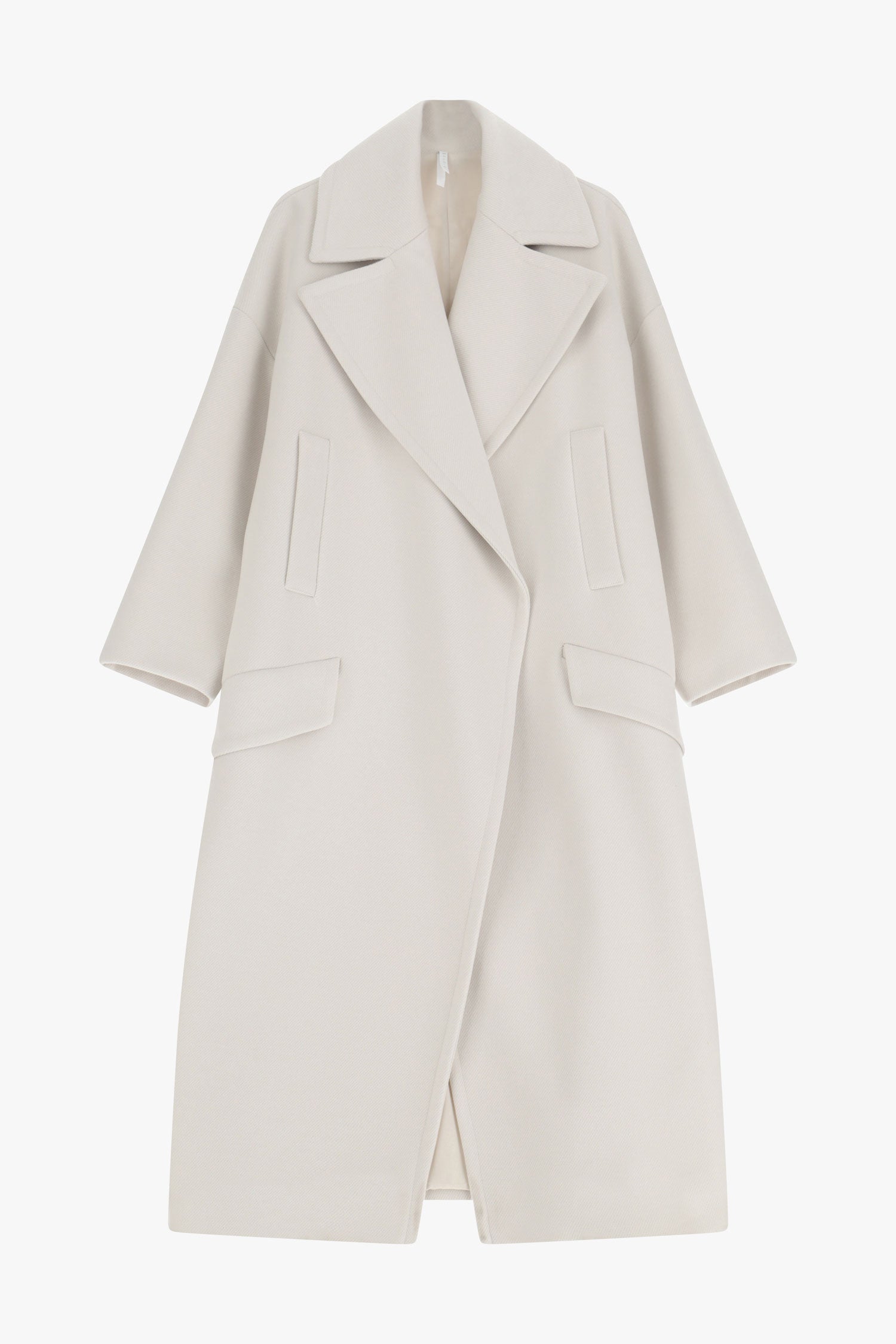 Italian Collection Coat One Size Garbo Classic Oversized Coat in Cream