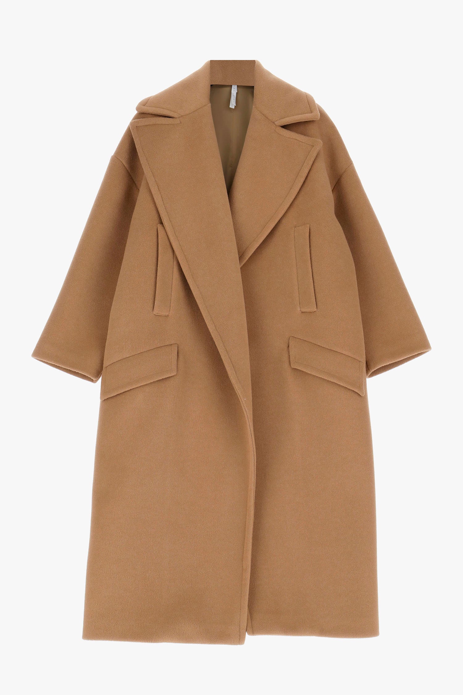 Italian Collection Coat One Size Garbo Classic Oversized Coat in Tobacco
