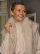 Italian Collection Faux Fur Gilet in Blond