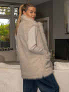 Italian Collection Faux Fur Gilet in Blond