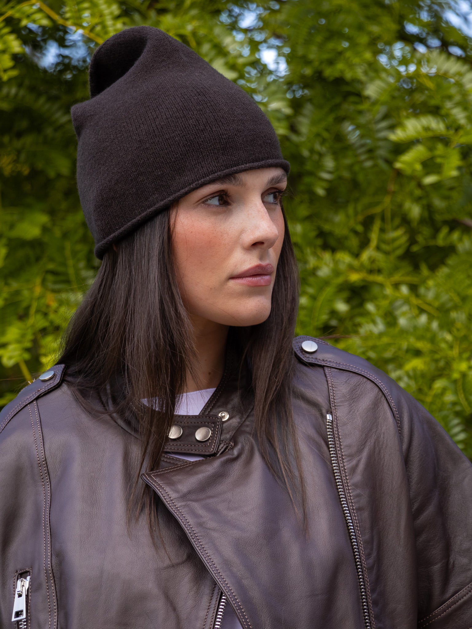 Italian Collection Jacket Cropped Leather Jacket In Chocolate Brown