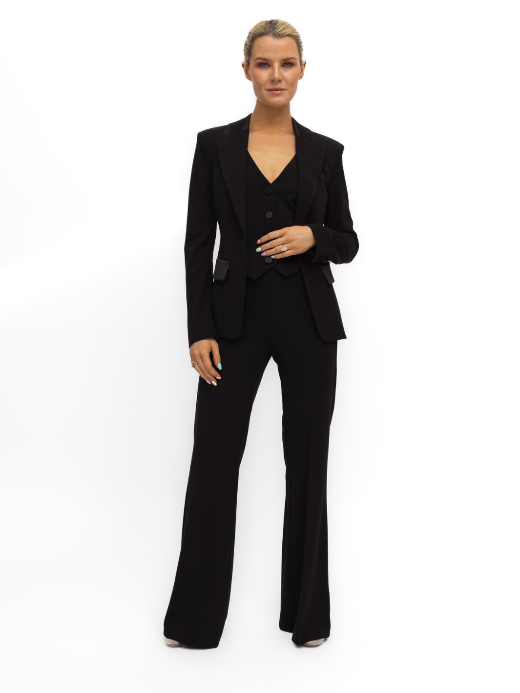 Italian Collection Jacket Jacket With Waistcoat Insert In Black from The Italian Collection