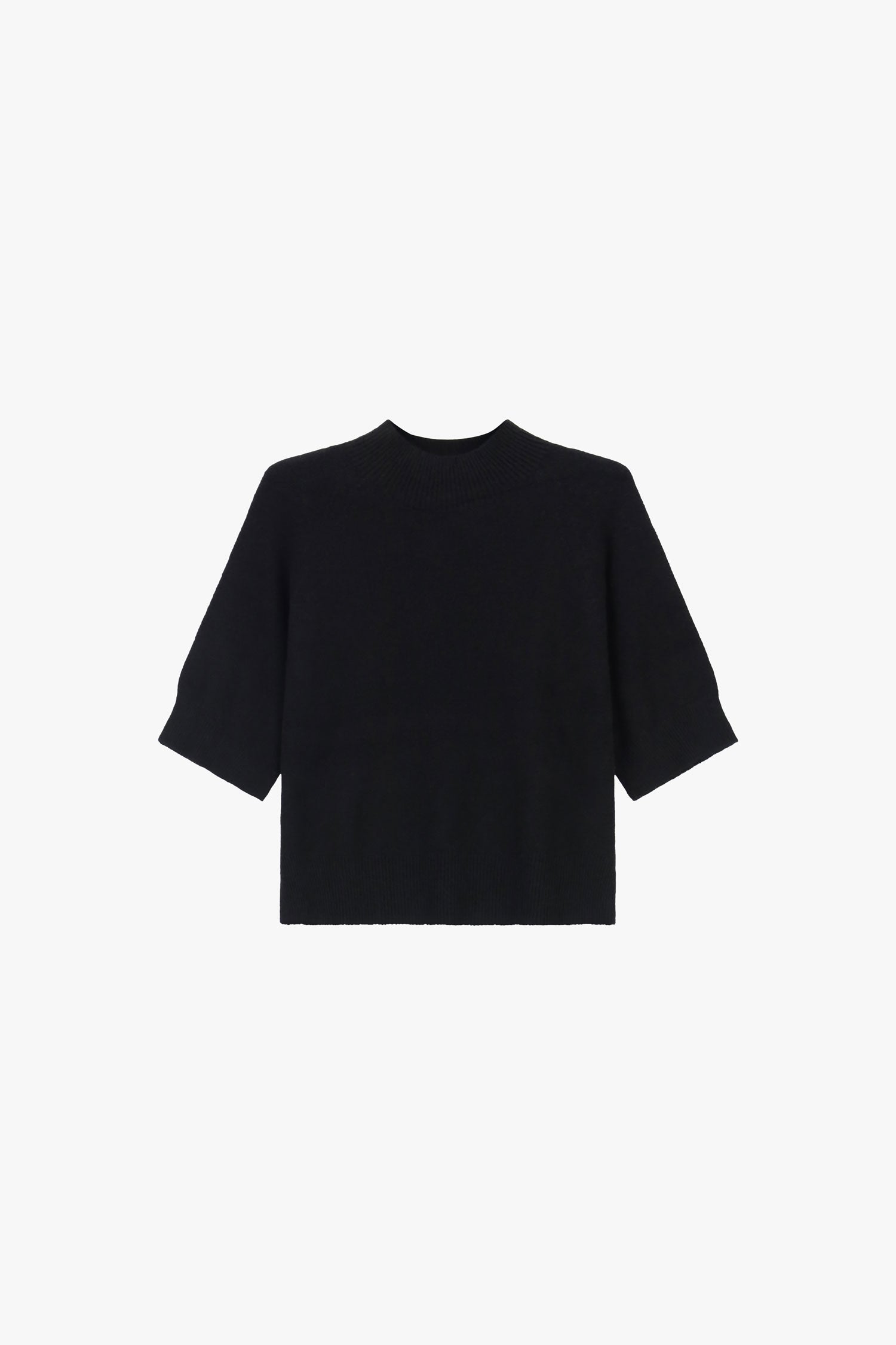 Italian Collection Sweater One Size Gina Short Sleeved Sweater in Black