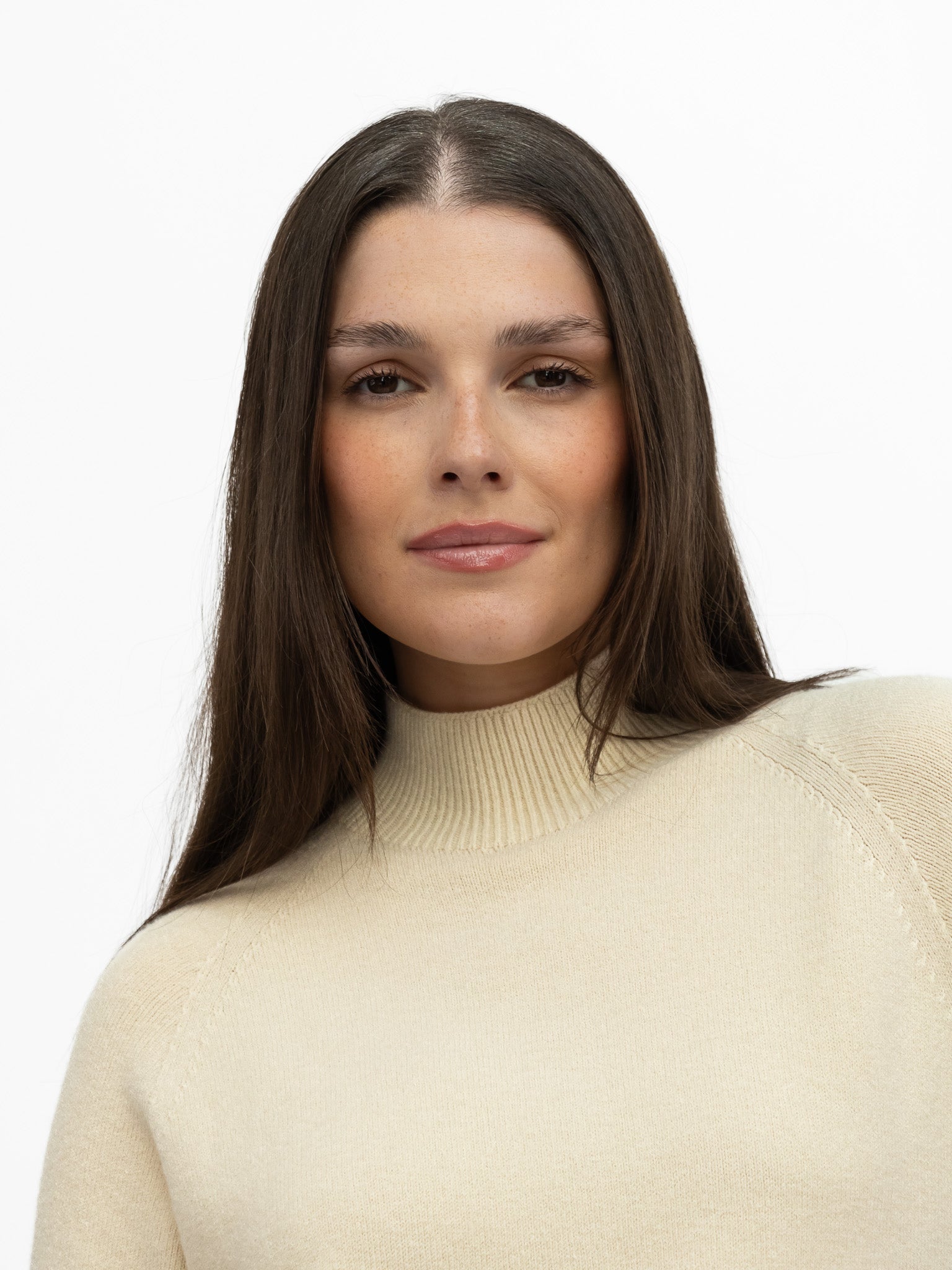 Italian Collection Sweater One Size Gina Short Sleeved Sweater in Latte