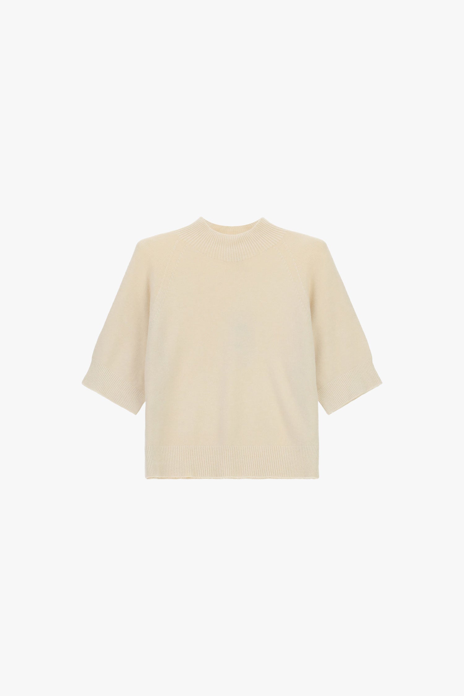 Italian Collection Sweater One Size Gina Short Sleeved Sweater in Soft Ivory