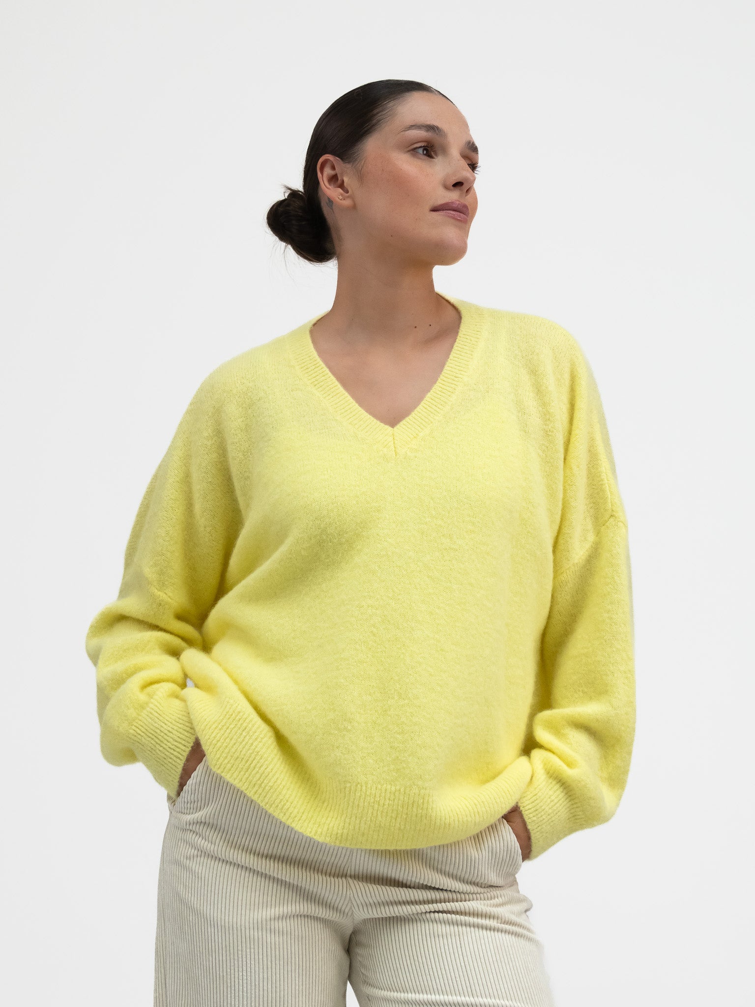Italian Collection Sweater One Size Stella Sweater in Canary Yellow