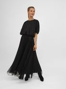 Italian Collection Top Tulle Top in Black
