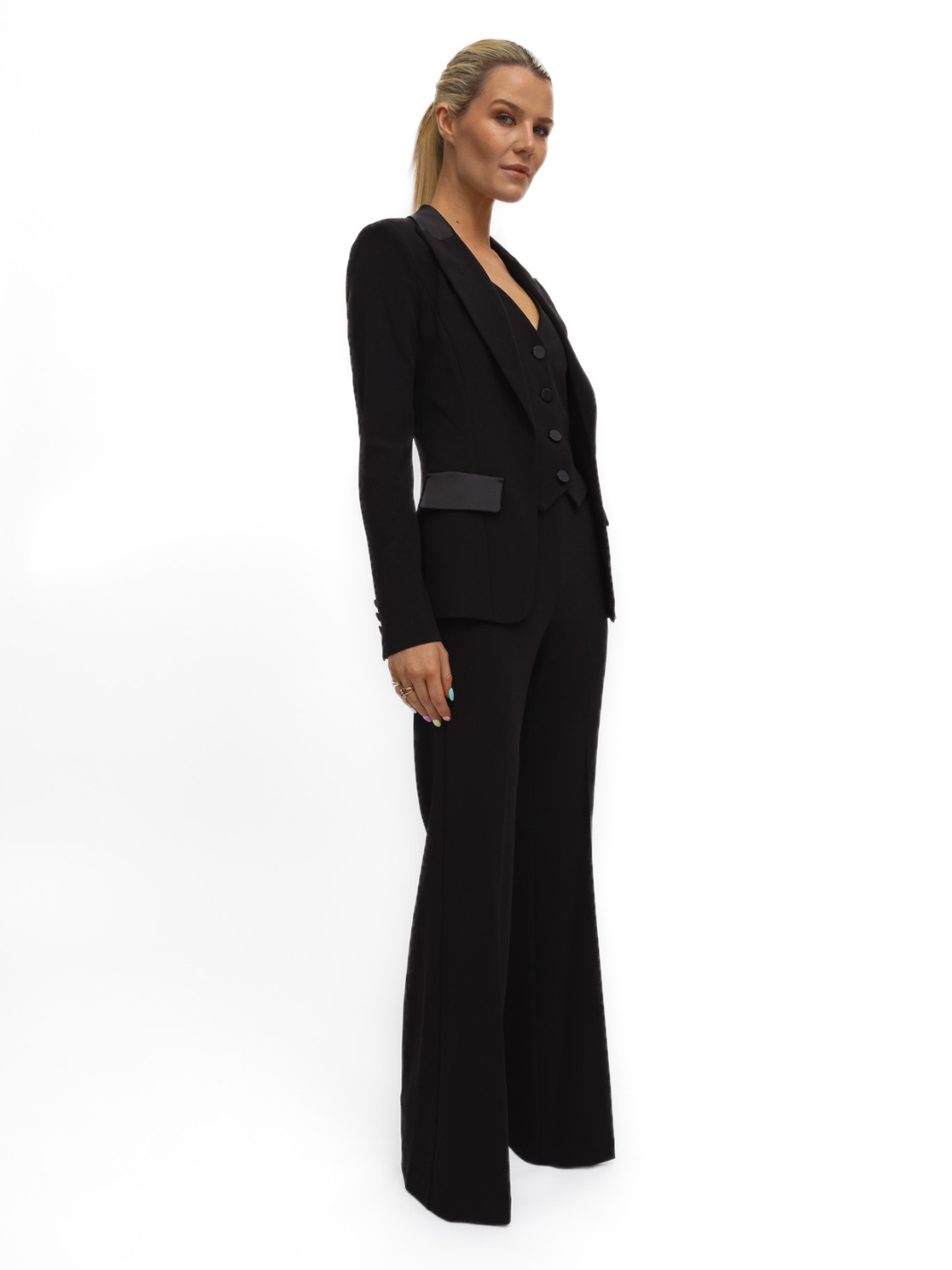 Italian Collection Trousers Bootleg Evening Trousers In Black From The Italian Collection