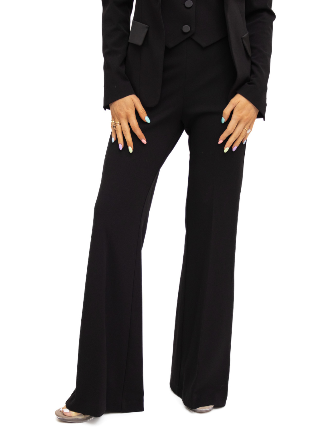 Italian Collection Trousers Bootleg Evening Trousers In Black From The Italian Collection