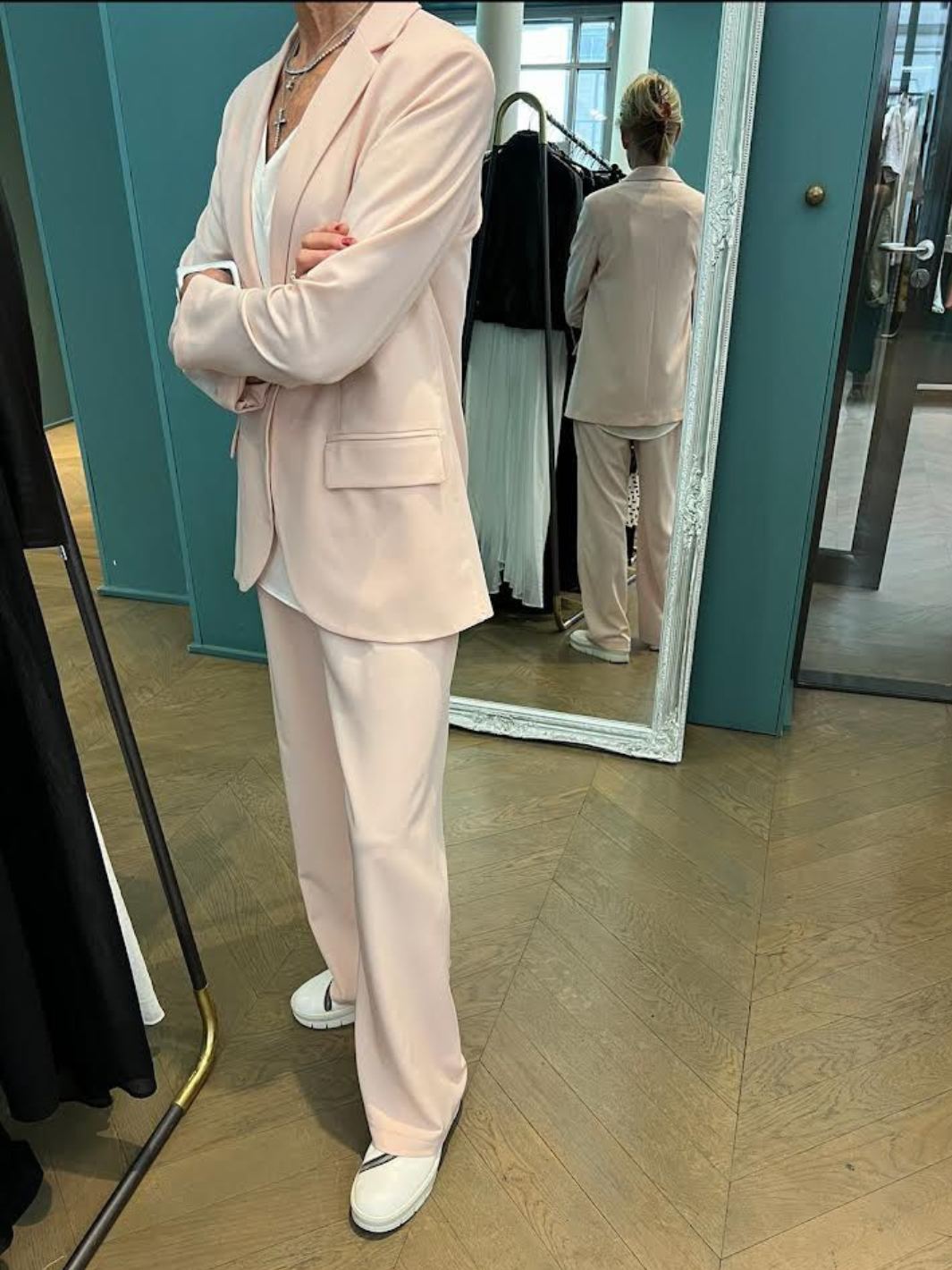Italian Collection Trousers Soft Tailored Trousers In Dusty Pink From The Italian Collection